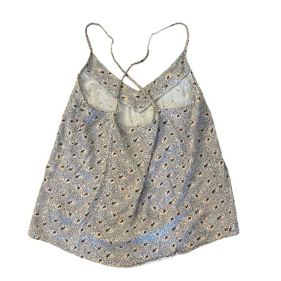 Women M Anthropologie Floreat Printed Floral Tank Top Cami Blouse Cross Strap - Picture 4 of 4